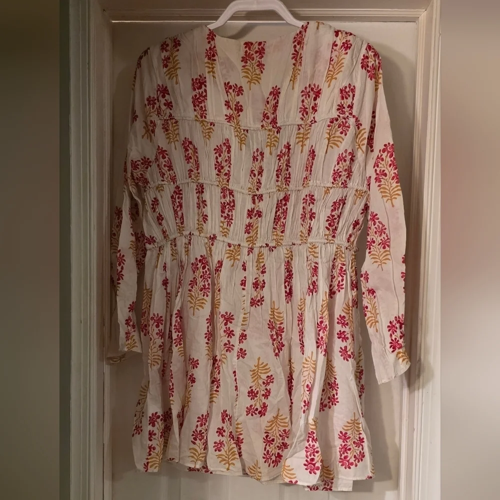 J. Crew Floral Print Beach Tunic Cover Up